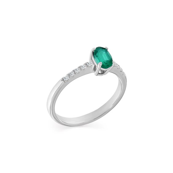 Ring Roman Gioielli Woman in White Gold Smeraldo 0.46 Ct AN.SME-J-5 - AN.SME-J-5
